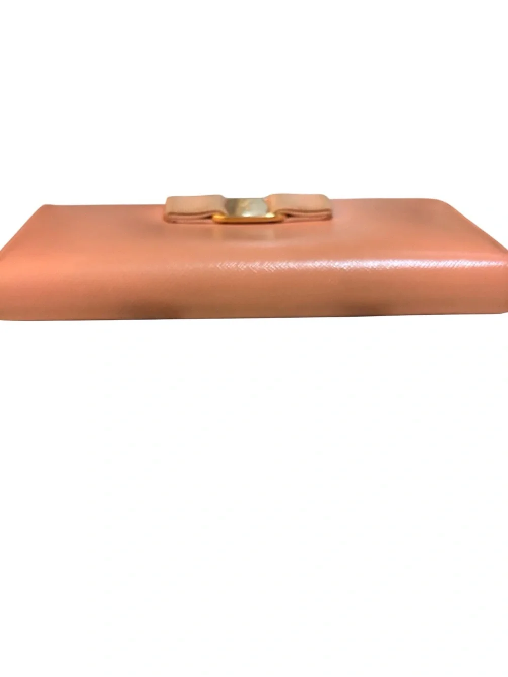 Salvatore Ferragamo Vara Bow Zip Around Continental Long Wallet Pink Saffiano